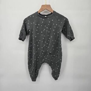 Gunamuna Convertible Pajamas 12-18 Month Buttery Soft Gray White Stars